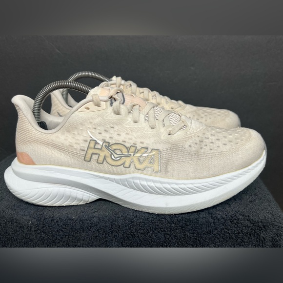 Hoka One One Womens Mach 6 1147810 EGV Beige Running Shoes Sneakers Size 9 B - Picture 4 of 10